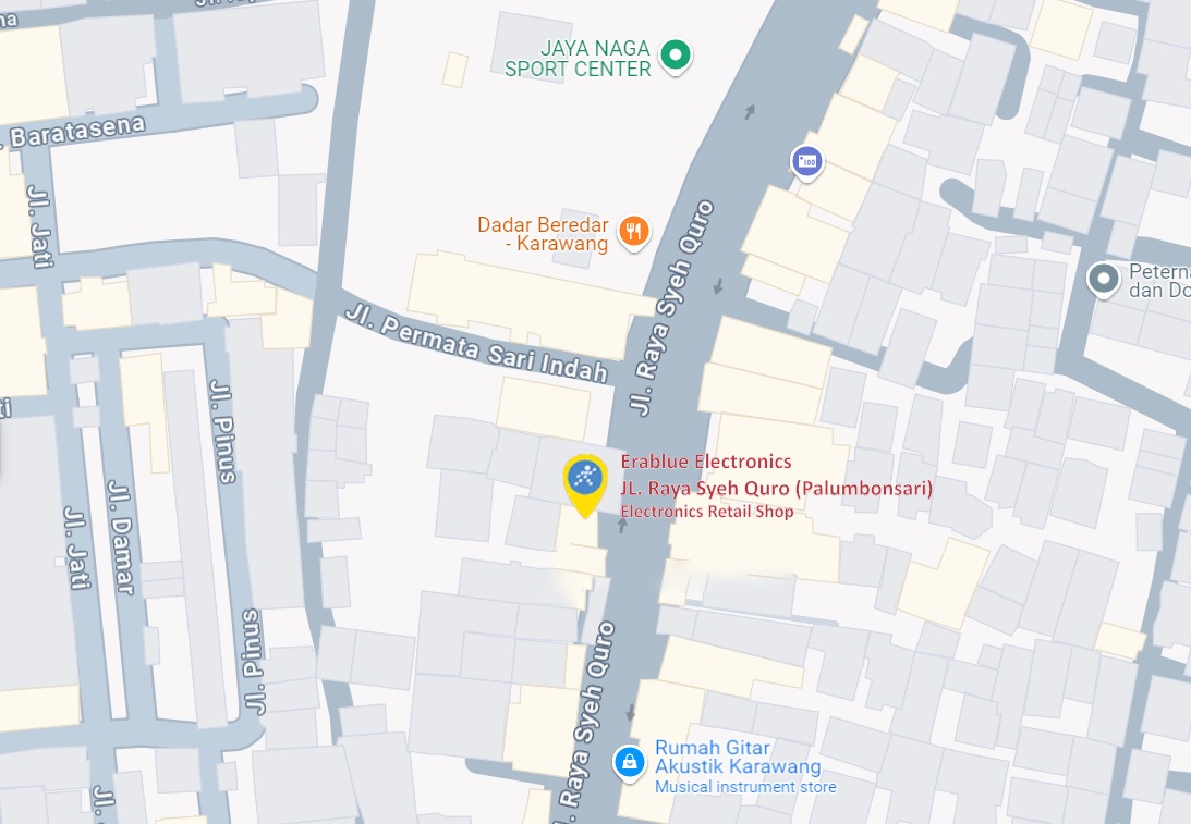 Peta ke toko EraBlue di  Jl. Raya Syeh Quro No.14, RT.3/RW.8, Palumbonsari, Kec. Karawang Tim., Karawang, Jawa Barat 41314